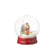Palla in plastica decorativa Neve Babbo Natale con Albero e LED 21x21x23 cm