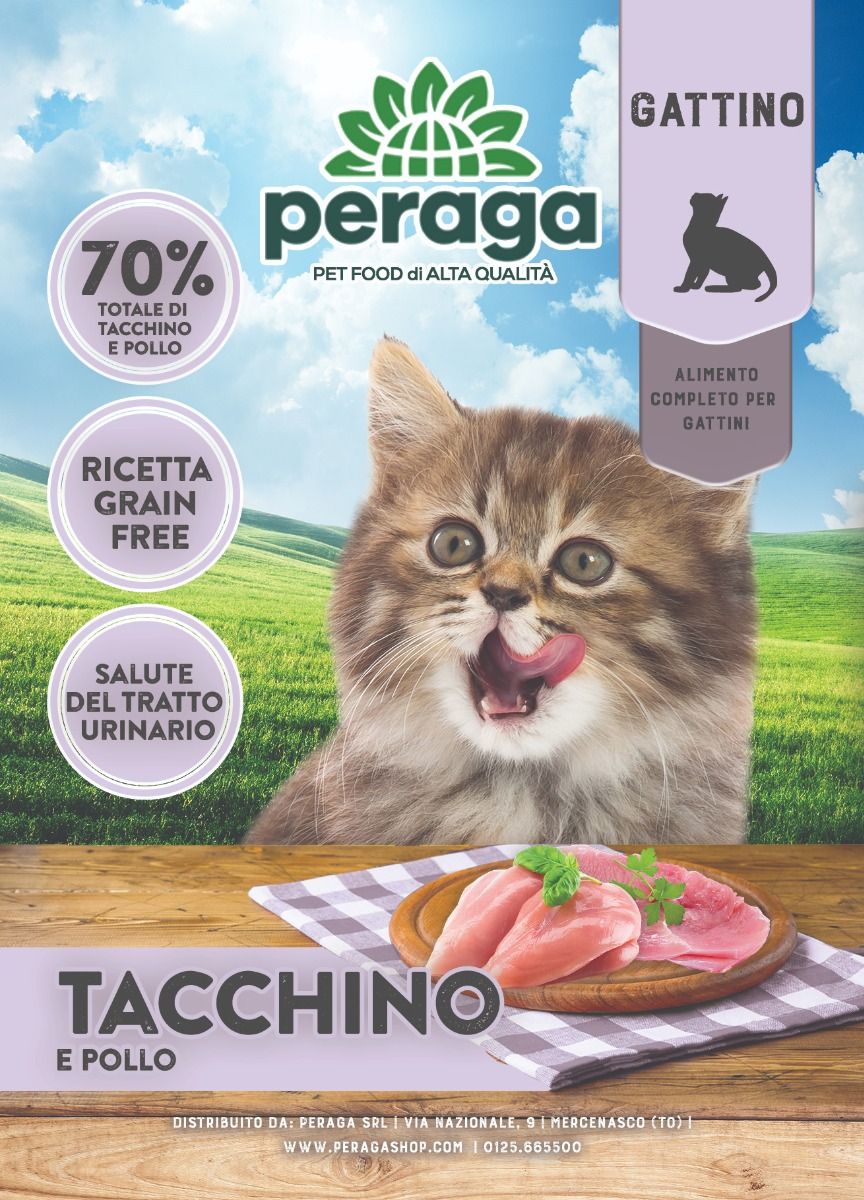 CROCCHETTE PERAGA PER GATTINO 5KG TACCHINO E POLLO