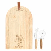 Tagliere Pizza in legno con accessori Aumm 40x25x1,5 cm marrone ROSE & TULIPANI