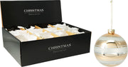 Pallina di natale di natale 10cm - oro/bianco