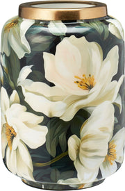 Vaso decorato con Fiori  - 15x20 cm