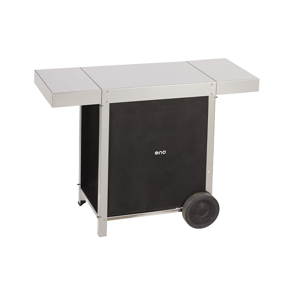 ENO Carrello barbecue Oscar in acciaio inox 83x112x42 cm argento