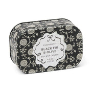 CHERIE CANDELA IN LATTA STAMPATA 127g NERO GRIGIO FICO NERO E OLIVA PADDYWAX