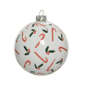PALLINA DI NATALE CON BASTONCINI DI ZUCCHERO 8 CM