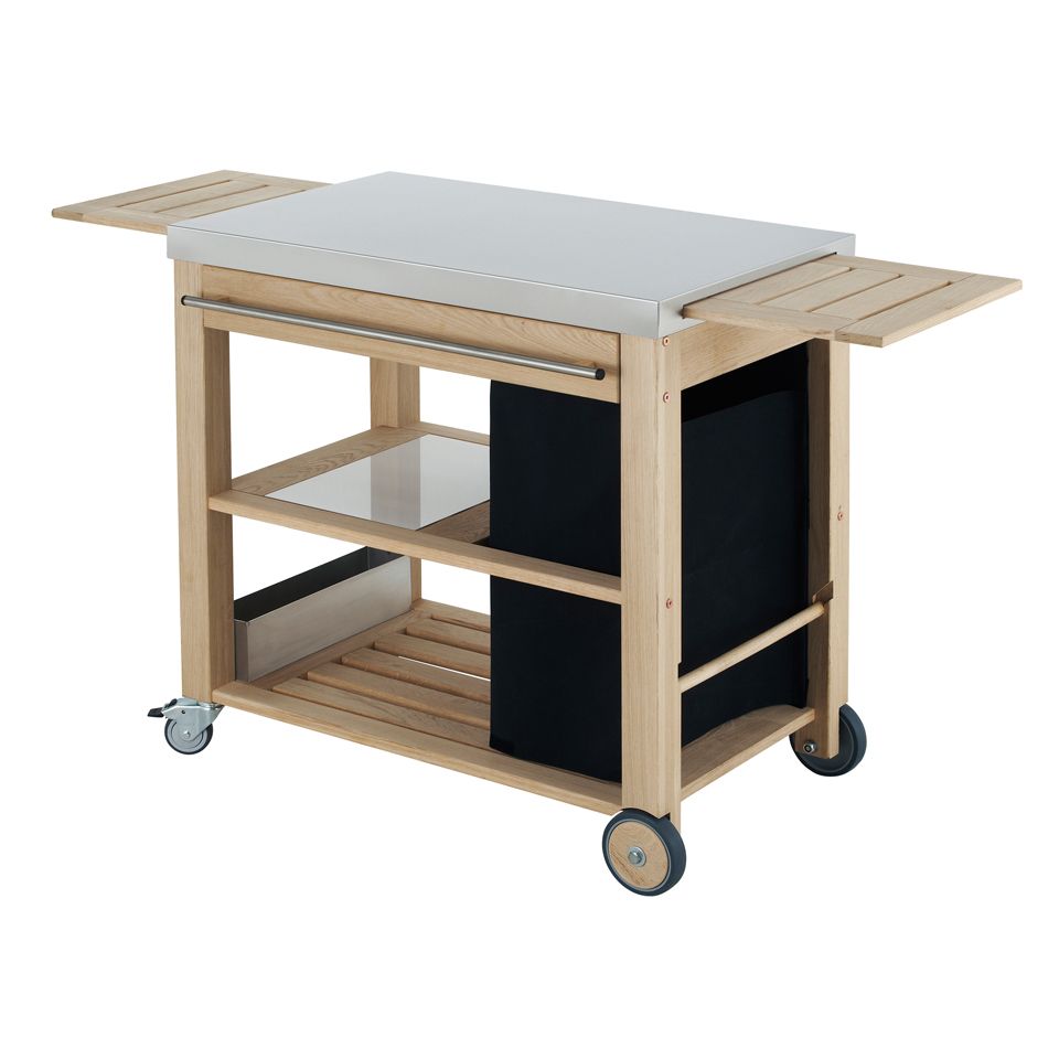 ENO Carrello barbecue Mobilot in legno e acciaio inox naturale