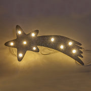 COMETINA ARGENTATA CON 10 LUCI 4,5V PER PRESEPE 18X8 CM