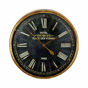 OROLOGIO DA PARETE PARIS IN METALLO ANTICO E VETRO DIAMETRO 80 CM NERO-ORO