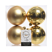 4 PALLINE 10CM ORO CHIARO OPACO/LUCIDO