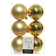 6 PALLINE 8CM ORO CHIARO OPACO/LUCIDO