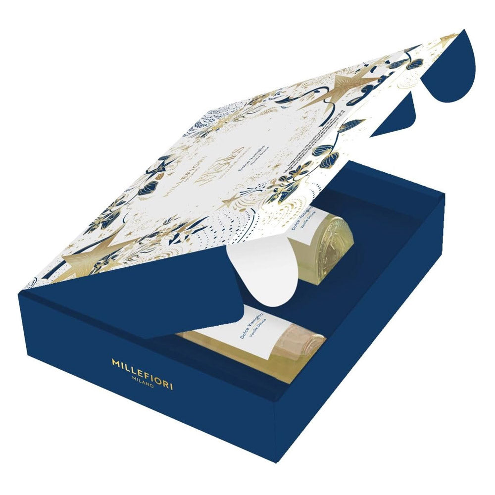 CONFEZIONE REGALO NATALE DIFFUSORE A BASTONCINI 100ML + SPRAY PROFUMAZIONE DOLCE VANIGLIA