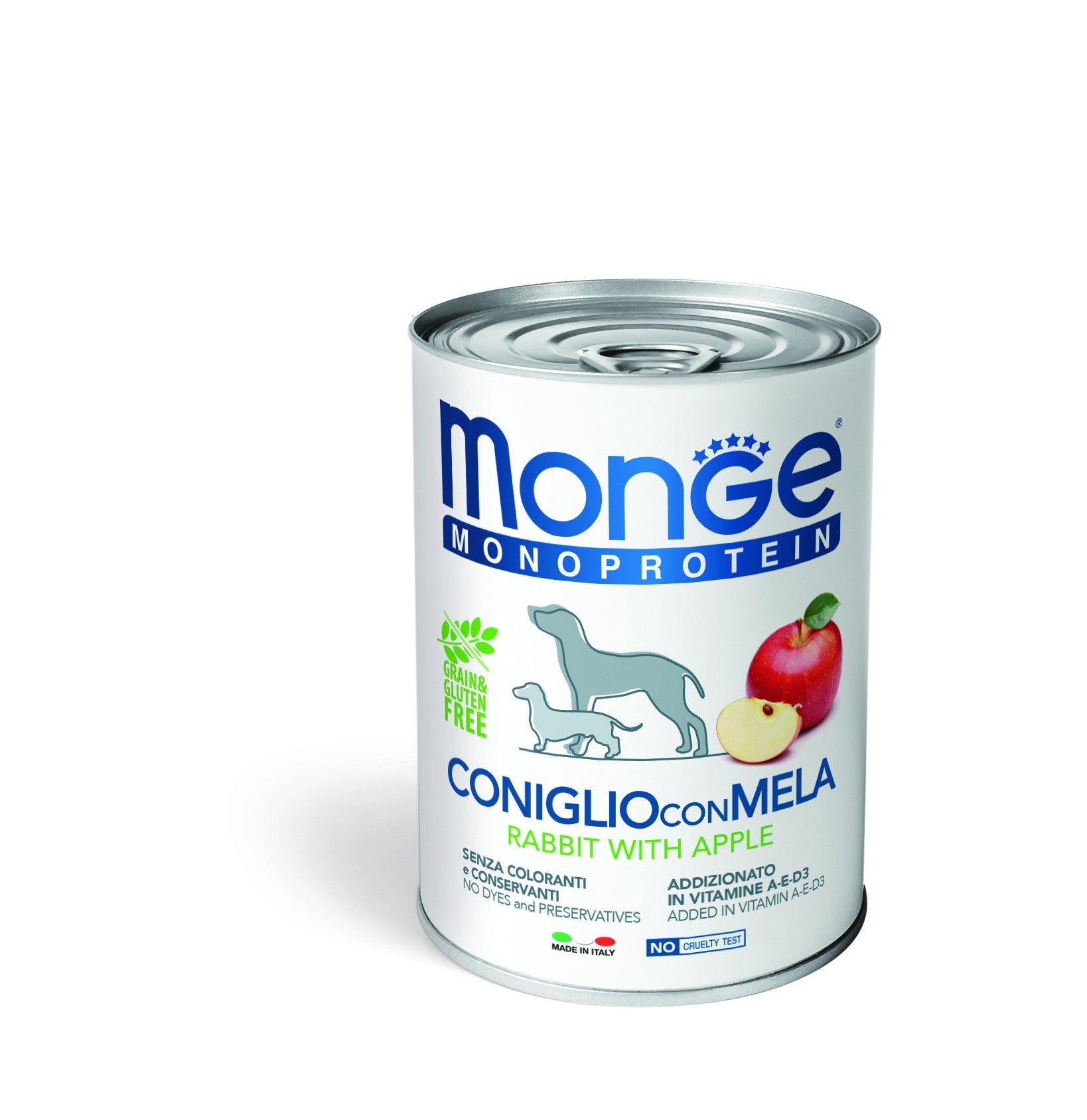 MONGE SCATOLETTA CIBO UMIDO CANE FRUIT CONIGLIO CON MELA 400GR