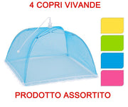 4 COPRI VIVANDE PER CIBI RICHIUDIBILE COLORI ASSORTITI