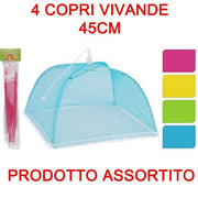 4 COPRI VIVANDE PER CIBI RICHIUDIBILE 45 CM COLORI ASSORTITI