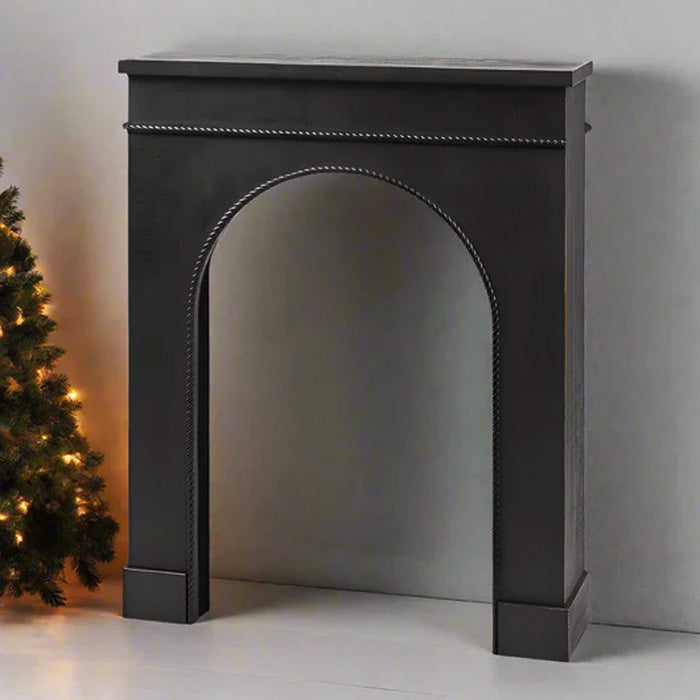 CORNICE DECORATIVA NATALIZIA CAMINO TRECCIA 90X24XH110CM NERO