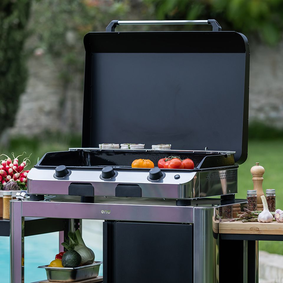 ENO Coperchio per Plancha Fusion 75, 75 x 63 cm, Nero