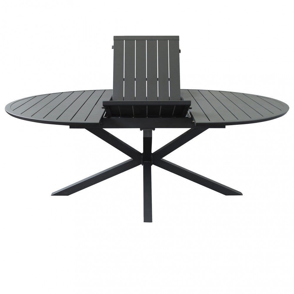 TAVOLO ROTONDO CAMELOT ALLUNGABILE 150/200 X 150 ANTRACITE
