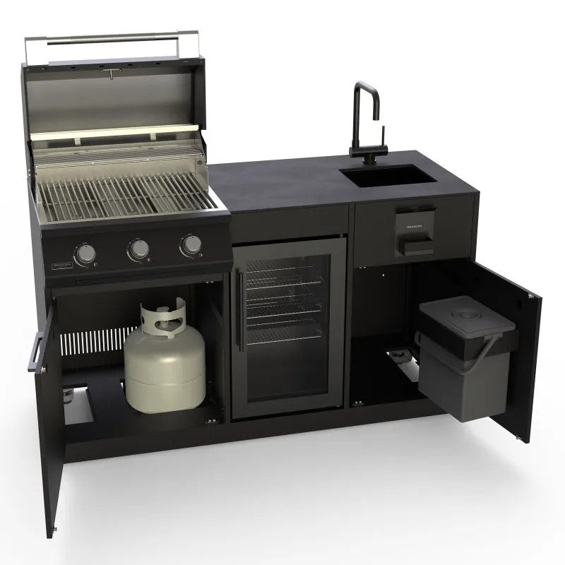 CUCINA DA ESTERNO BRABURA LITE 300 159,4X62,5X92 CM NERO