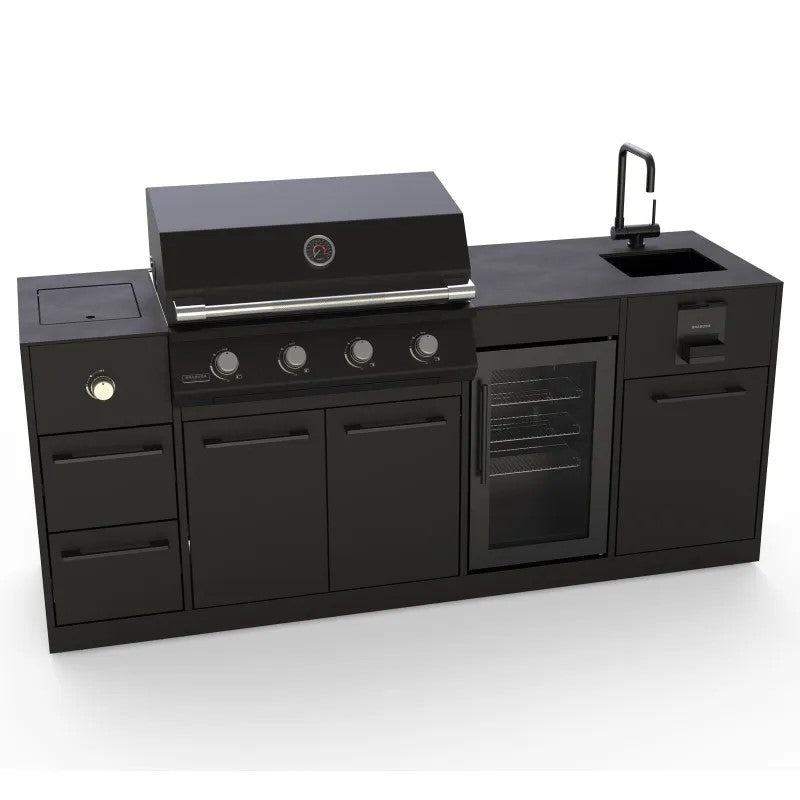 CUCINA DA ESTERNO BRABURA LITE 400 222,5x62,5x92 CM NERO