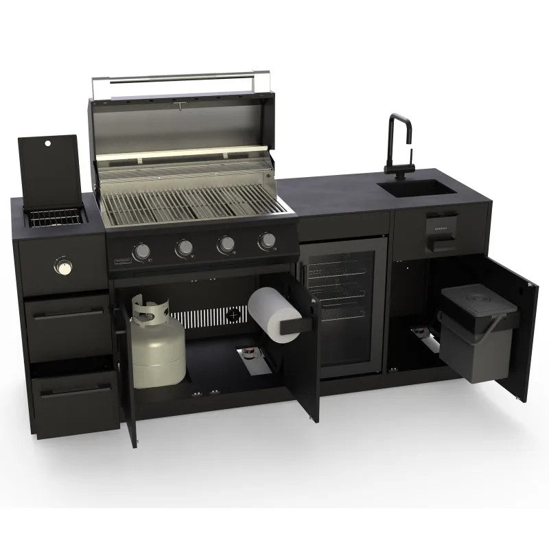 CUCINA DA ESTERNO BRABURA LITE 400 222,5x62,5x92 CM NERO
