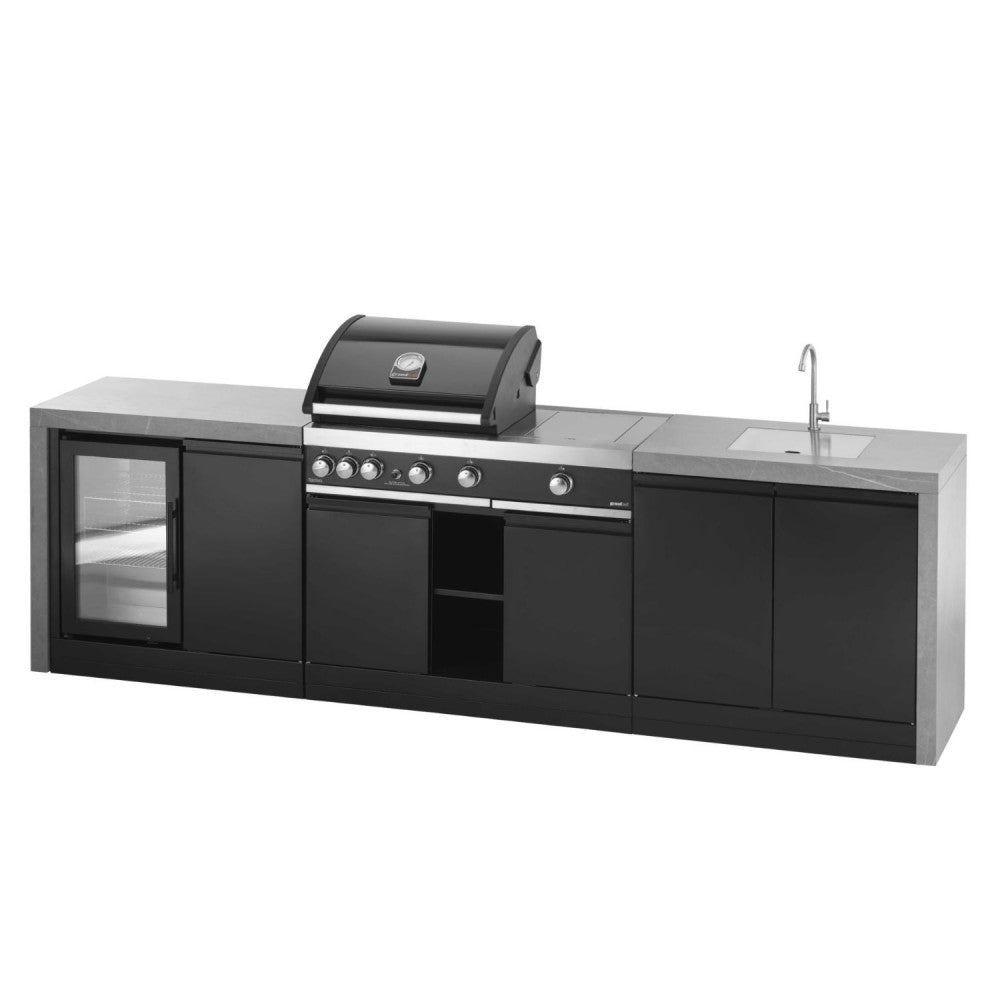 CUCINA GRANDPRO CM 299X61,5XH120 (Cucina da Esterno 299X61,5XH120 Waterfall Series con BBQ Premium G4 plus 4, Frigo e Lavello GRANDPRO )