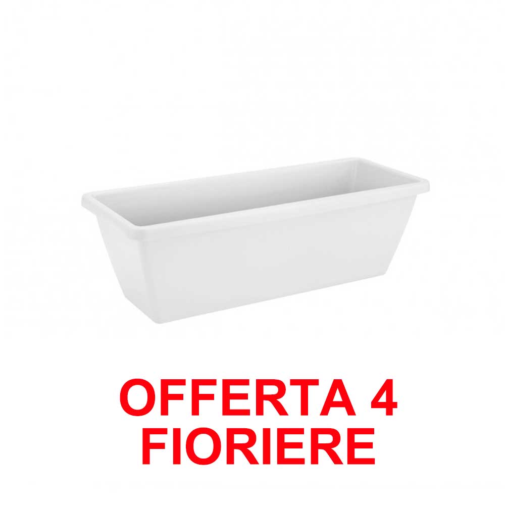 OFFERTA 4 FIORIERA BARCELONA TROUGH 50CM BIANCO