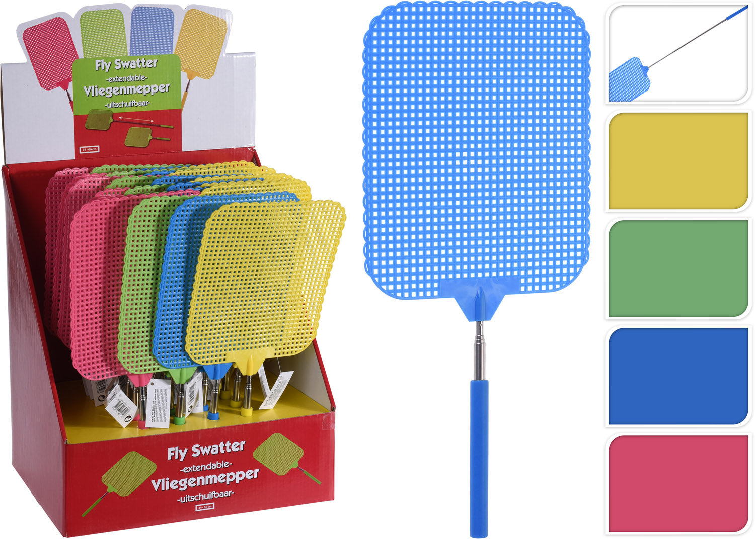 SCACCIAMOSCHE ESTENSIBILE XL 65CM COLORI ASSORTITI