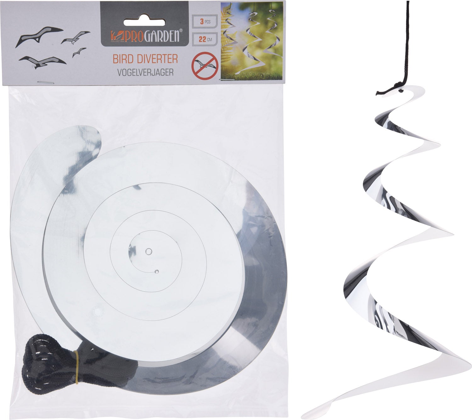 STRISCIA DISSUSORE 3PZ RIFLETTENTE PER UCCELLINI 20X22CM