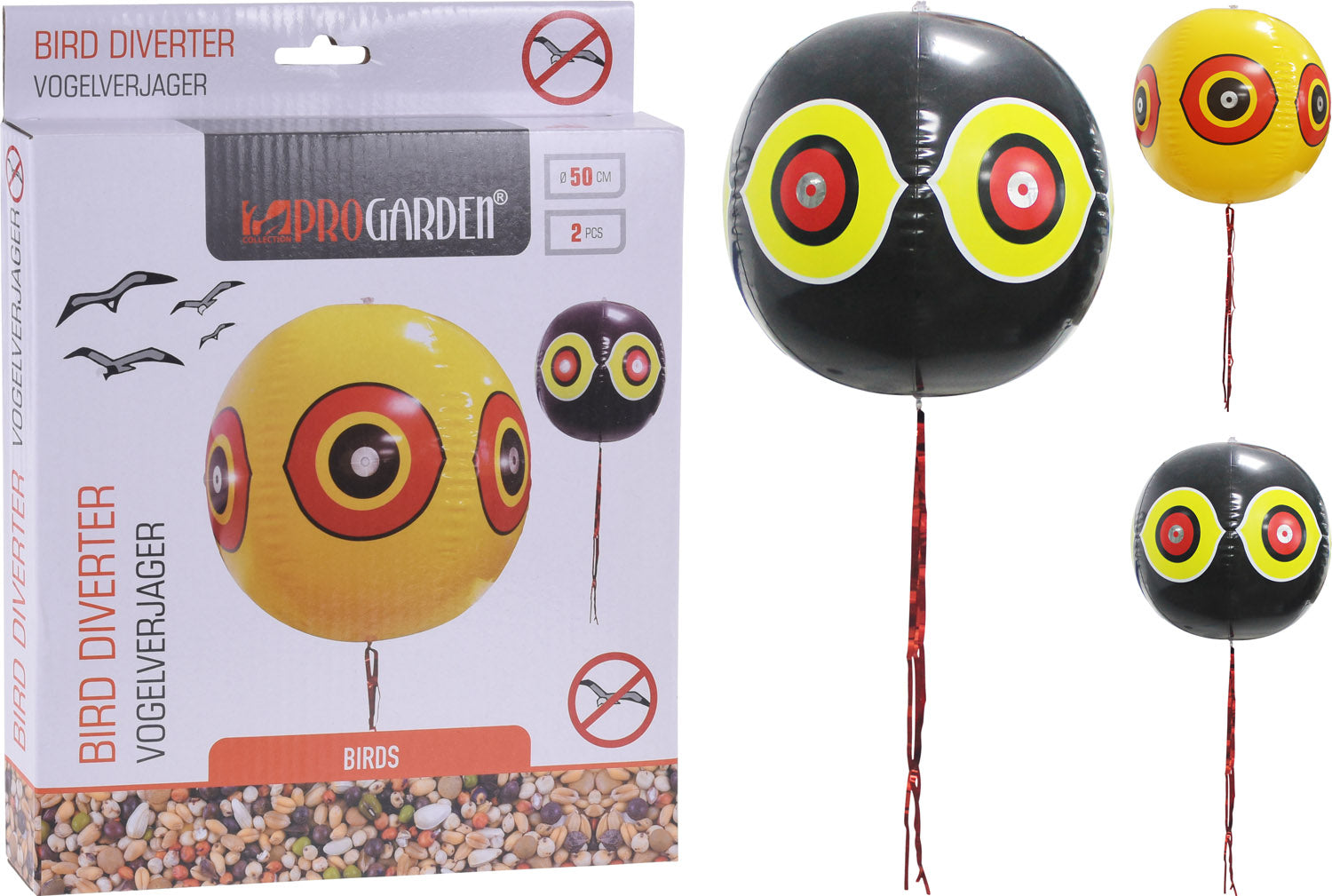 SET 2PZ PALLONCINO DISSUASORE PER UCCELLINI COLORI ASSORTITI