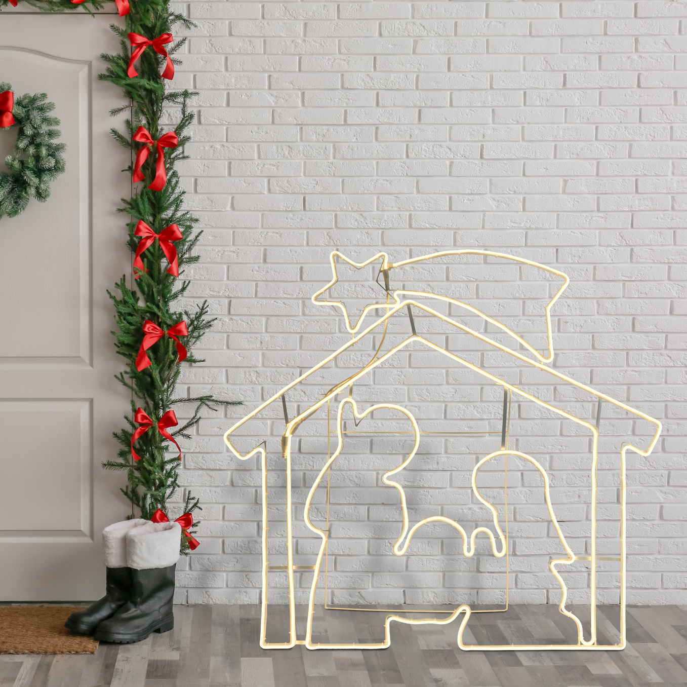 PRESEPE LUMINOSO NEON 1320 LED 1,5M + 115XH115CM