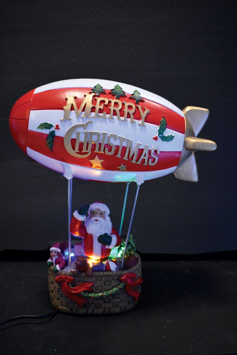 DIRIGIBILE LED LUMINOSO CON BABBO NATALE H26CM