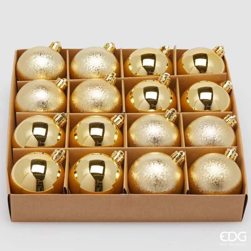 Confezione 16 Palline di natale D.6 Oro