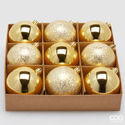 Confezione 9 Palline di Natale D.8 Oro