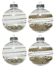 OFFERTA 4 PALLINE 8CM GRIGE CON GLITTER MODELLO ASSORTITO
