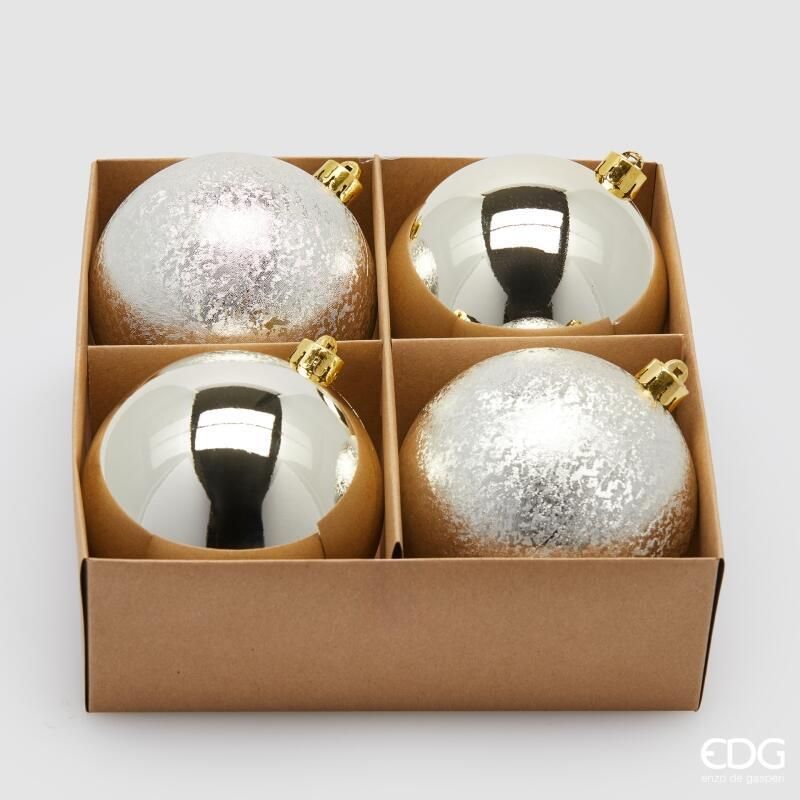 Confezione 4 Palline di natale D.10 Champagne