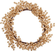 Corona decorativa con bacche dorate, 50 cm