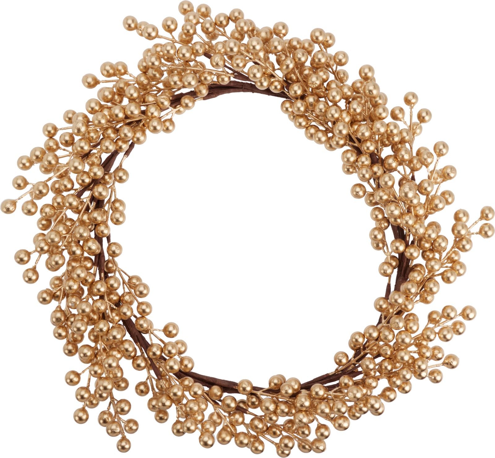 Corona decorativa con bacche dorate, 50 cm