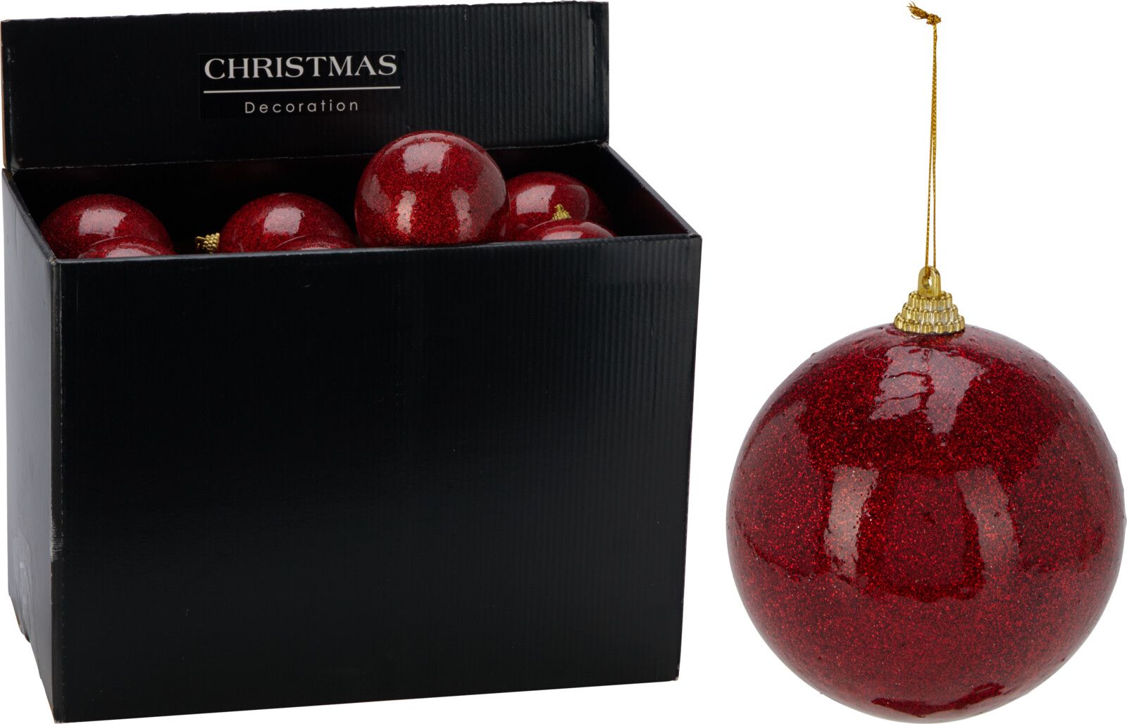 pallina di natale Glitter Natalizia 10cm Rossa