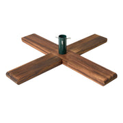 BASE A CROCE PER ALBERO DI NATALE ARTIFICIALE 54X54CM IN LEGNO SCURO