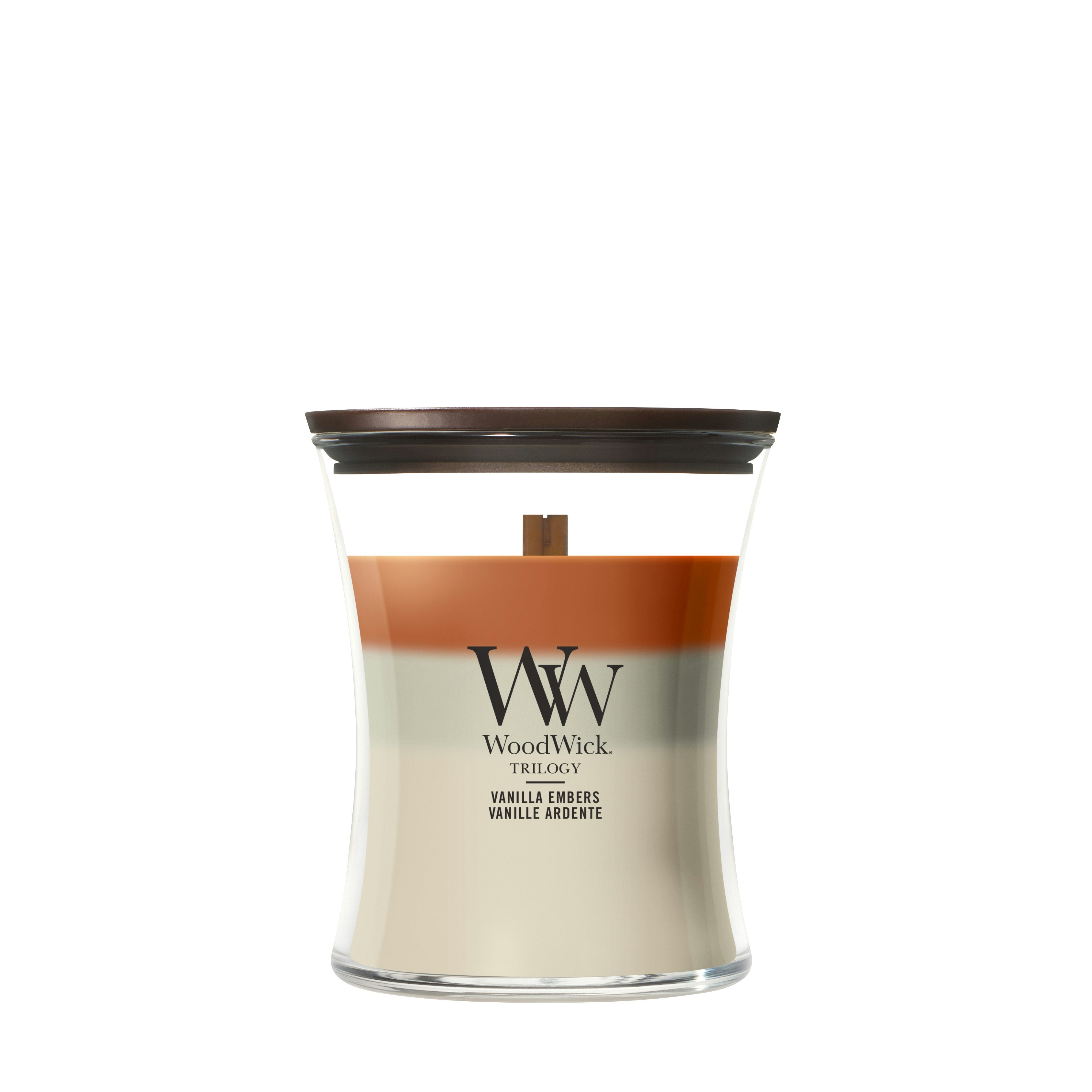 Candela Trilogy Clessidra Media Vanilla Embers 275g Woodwick