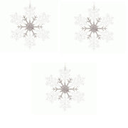 OFFERTA 3 FIOCCO NEVE 21CM ARGENTO GLITTERATO CON DECORO