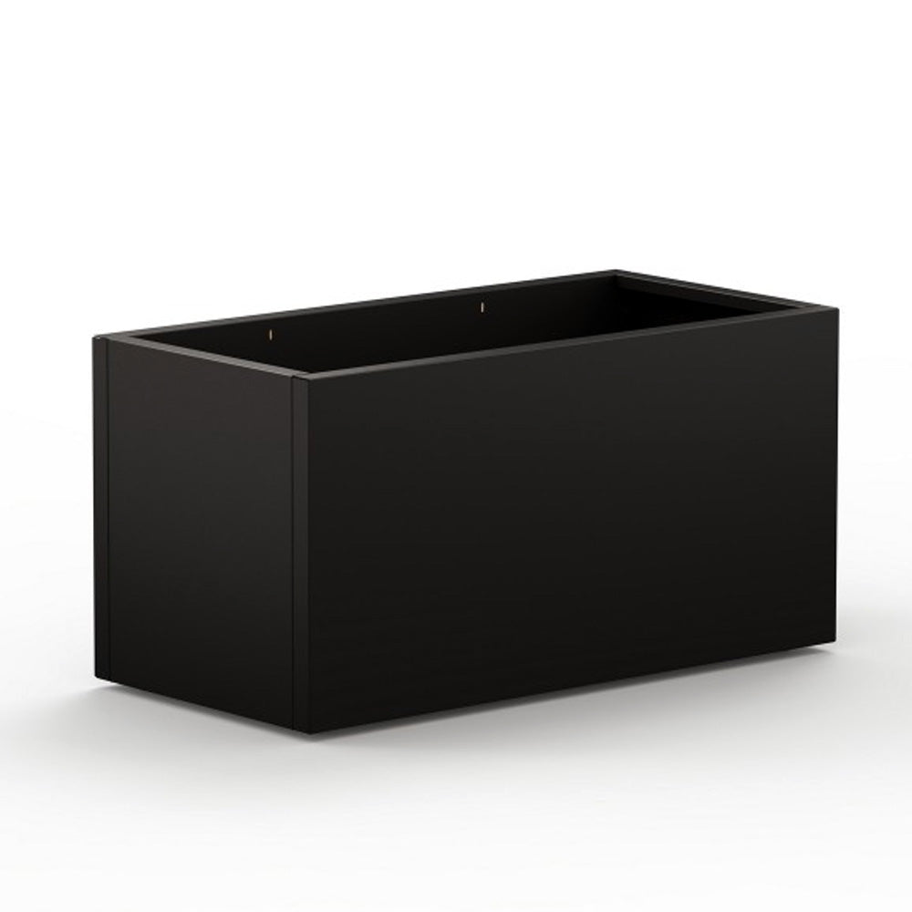 FIORIERA "DECO PLANTER" IN METALLO 100X50X50CM NERO E LEGNO