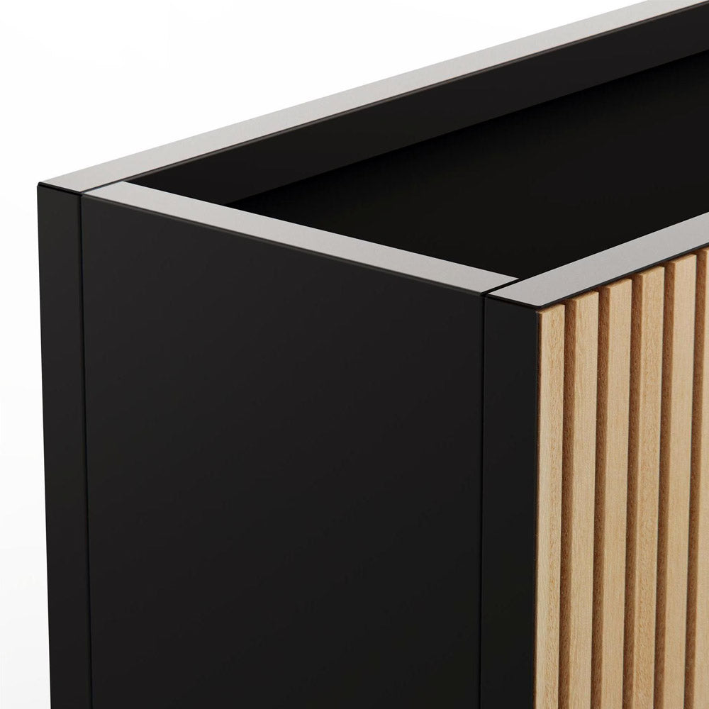 FIORIERA "DECO PLANTER" IN METALLO 120X40X80CM NERO E LEGNO