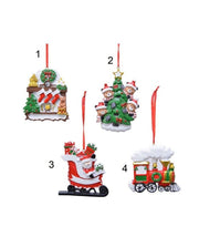DECORAZIONE NATALIZIA CAMINO/ALBERO/SLITTA/TRENO APPENDIBILE 7CM MODELLO ASSORTITO