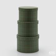 Set 3 Pezzi Scatola Rotonda H.17 D.25 Verde Scuro