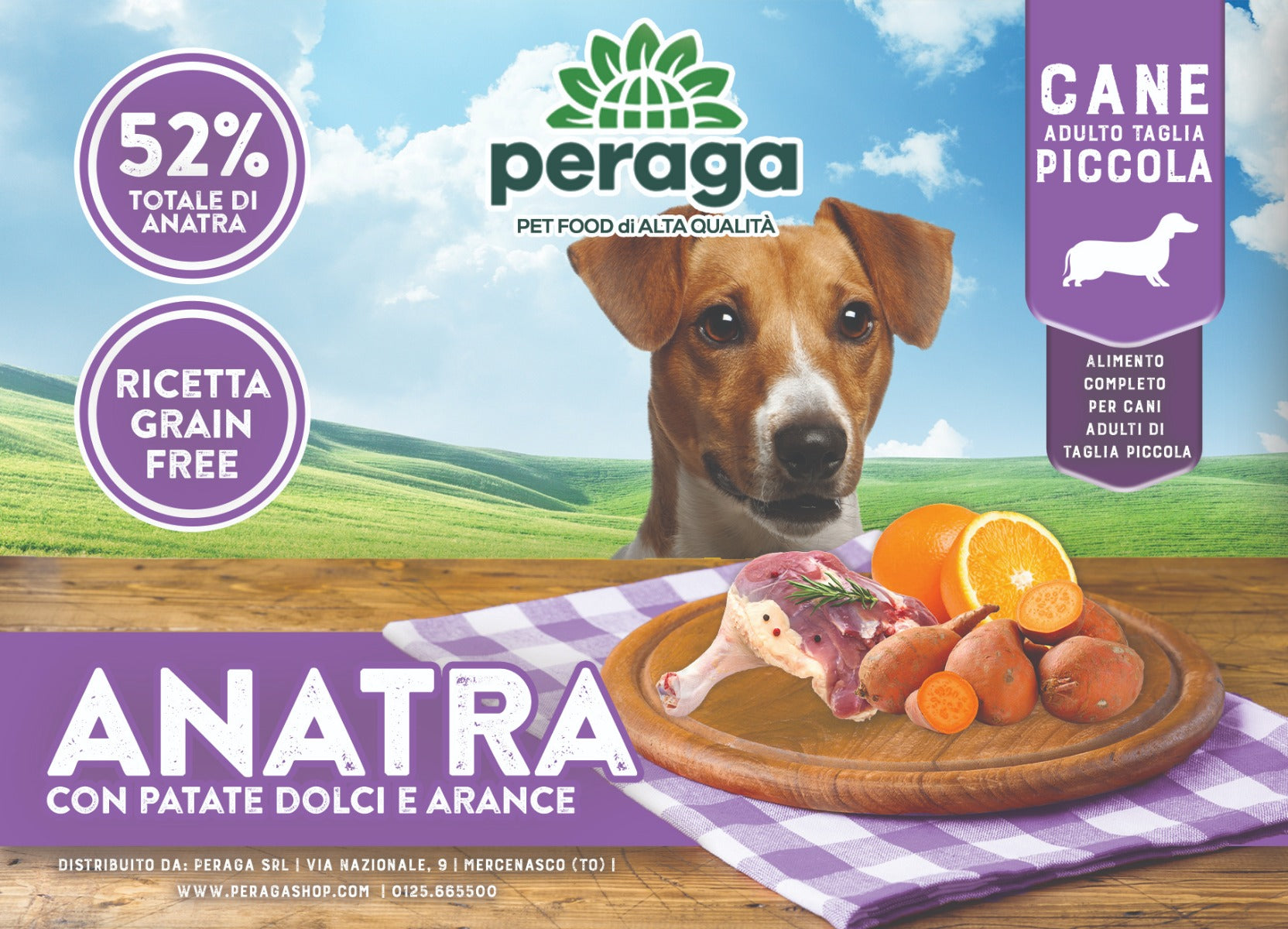 CROCCHETTE PERAGA GRAIN FREE PER CANE ADULTO TAGLIA PICCOLA 2KG ANATRA