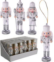 SCHIACCIANOCI DA APPENDERE SET 3PZ 12CM BIANCO/ARGENTO