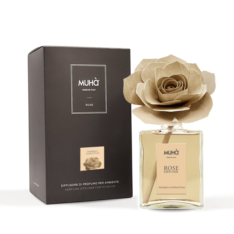 PROFUMATORE D'AMBIENTE ROSA DIFFUSER VANIGLIA E AMBRA PURA 200 ML