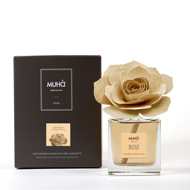 PROFUMATORE D'AMBIENTE ROSA DIFFUSER VANIGLIA E AMBRA PURA 100 ML