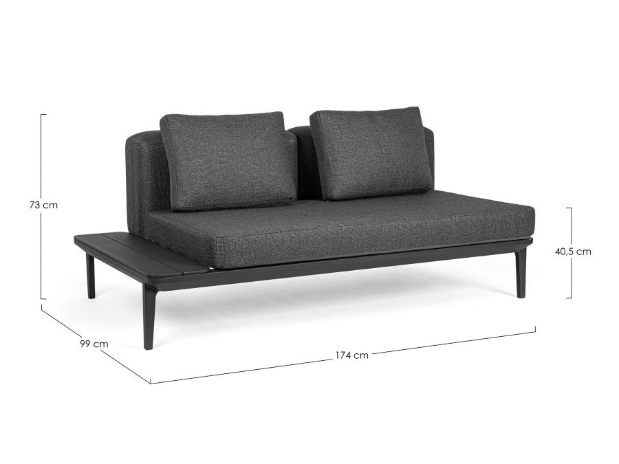 DIVANO 2 POSTI LOUNGE MATRIX ANTRACITE