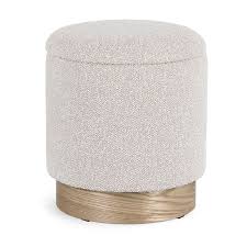 POUF CONTENITORE ZOYA, Ø30.5XH35 CM, COLORE GRIGIO